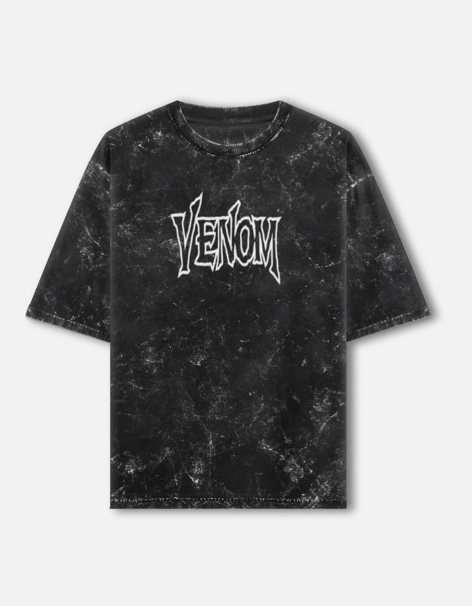 Venom Vibe oversized streetwear t-shirt, acid-washed
