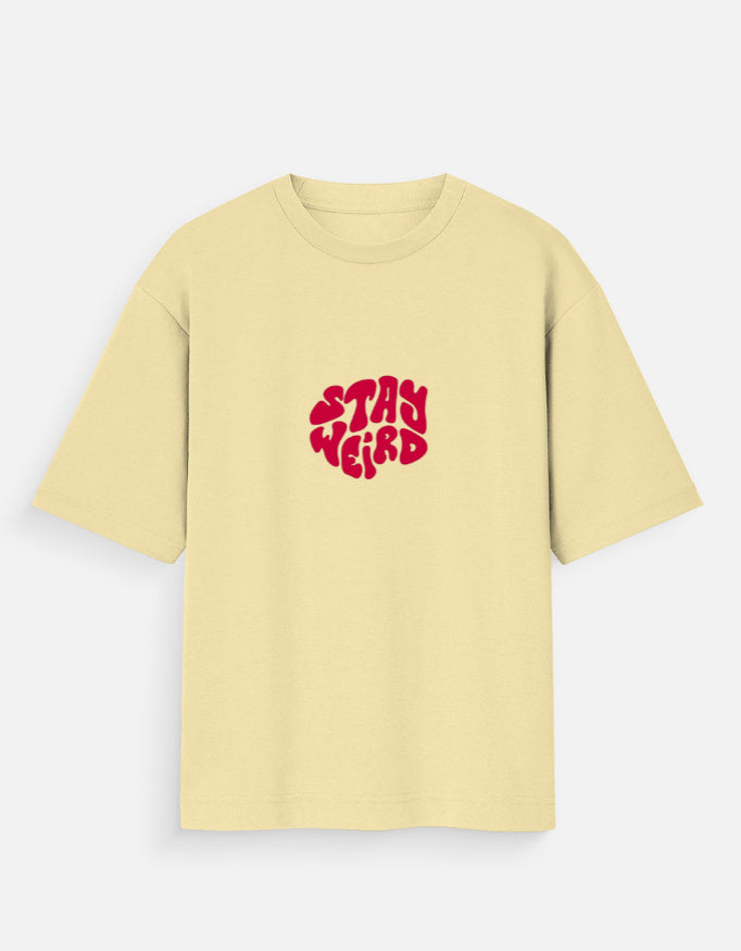 stay weird beige print